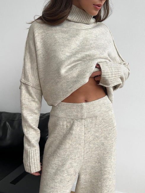 'Keres' Long Sleeve Top and Pants Sweater Set - Celes Fashion